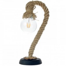 Πορτατίφ 1xE27 230V Μαύρη βάση με Σχοινί 3439-BL